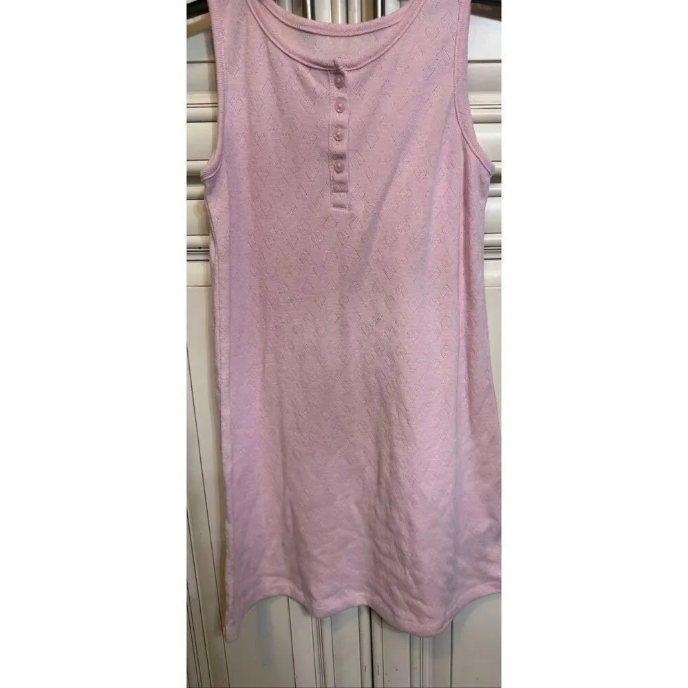 Gap Kids Girls Sleeveless Henley Tank Sleep Dress Pink Size 10